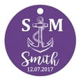 thumbnail image 1 of 100 Pcs Initiale Personnalisée avec Ancre Cadeau de Faveur de Mariage Papier Tags Fait sur Mesure Rond Hang Tags, 1 of 1