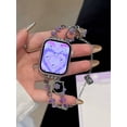 thumbnail image 2 of XiHAMA Bling Bracelet Band Compatible with Apple Watch Bands for Women 46mm 40mm 41mm 38mm 44mm 45mm 42mm 49mm, Cute Cartoon Dressy Jewelry Charm Metal Strap for iWatch Ultra 2 Series 10/9/8/7/6/5/4/, 2 of 5