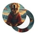 thumbnail image 2 of Disketp Meditating Golden Retriever Funda Redonda para Taburete, Funda de Cojín para Silla de Bar Suave y Elástica-12 inch, 2 of 7