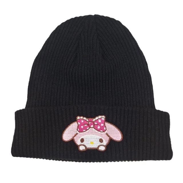 Sanrio-gorro de punto con estampado de Hello Kitty para niños, gorro cálido de invierno para adultos, Cinnamoro, My Melody, bordado de Anime LIUWENJING unisex