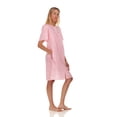 thumbnail image 2 of Lati Fashion Women Snaps Front Duster Short Sleeve Female Nightgowns & Sleepshirts Pink Size 2X, 2 of 4