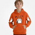 thumbnail image 2 of DJDLJWCJ Boys Halloween Graphic Hoodie Kids Halloween Print Pullover Sweatshirts, Fun Casual Fall Festival Tops Orange Size 10, 2 of 5