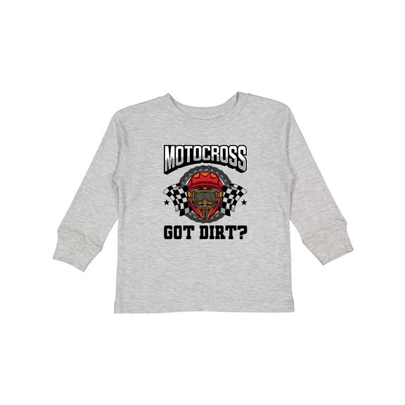 Inktastic Motocross Dirt Biking Got Dirt Boys or Girls Long Sleeve Toddler T-Shirt