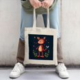 thumbnail image 2 of Charming Red Fox Tote Bag with Hearts & Leaves Perfect for Shopping Travel & Parties - Stylish Canvas Design, 2 of 4