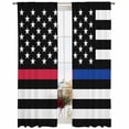 thumbnail image 2 of Sheer Curtains 96 Inches Long, Thin Red Blue White Line Light Filtering Window Curtains for Living Room/Bedroom, American Flag Star Rod Pocket Voile Sheer Curtain Drapes, 52"W x 96"L, 2 Panels, 2 of 8