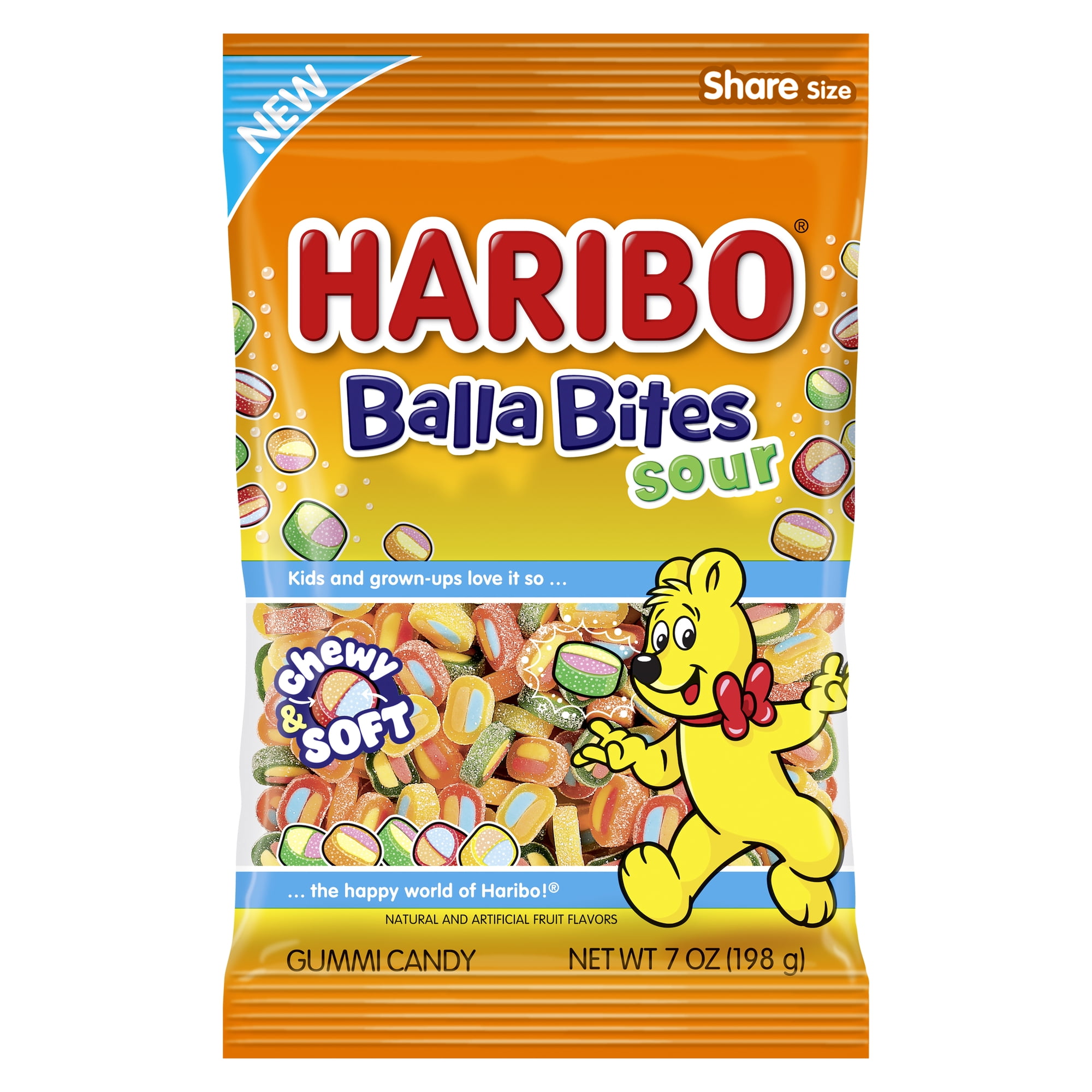 HARIBO Sour Balla Bites Assorted Gummy Candy, 7oz, Share Size Bag