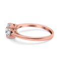 thumbnail image 2 of Rose Tone, Simulated Cubic Zirconia Size-8 Art Deco Heart Three Stone Wedding Bridal Ring 925 Sterling Silver, 2 of 7