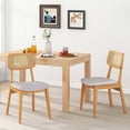 thumbnail image 4 of Costway Wooden Rattan Dining Chair Set of 2 with Can Back Rubber Wood Frame Padded Seat, 4 of 9