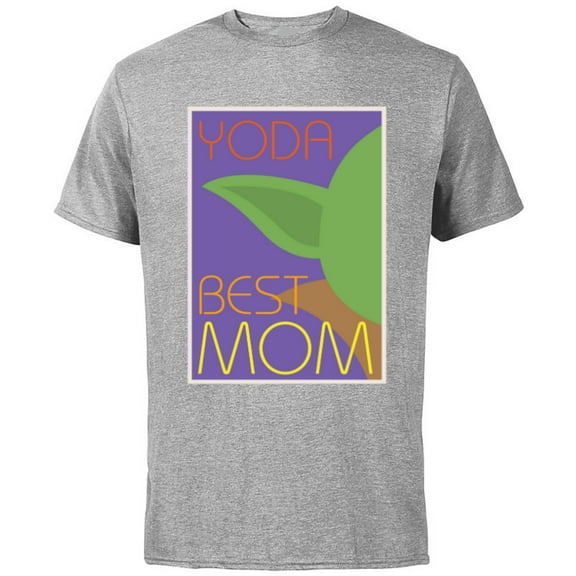 Star Wars Yoda Best Mom Mother's Day - Short Sleeve Cotton T-Shirt for Adults - Customized-Athletic Heather