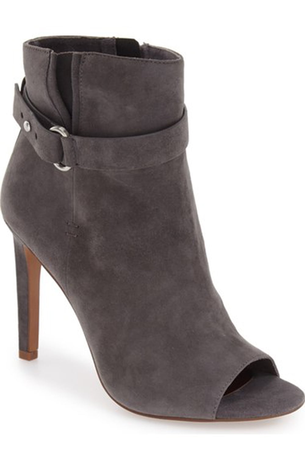 Peep-Toe Suede Ankle Boot 