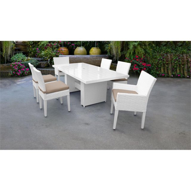 Miami Patio Rectangulaire Table à Manger 4 Fauteuils 2 Fauteuils