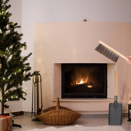 RENACLIPY Fireplace Tool Set, Multi-Color Wooden and Iron Ash Removal Tools, 5-Piece Set for Home Fireplace