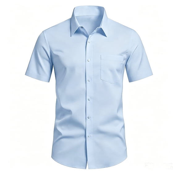 Mens Golf Polo Short Sleeve Button Down Printed Regular Mens Undershirts,Light Blue,L