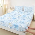 thumbnail image 3 of Feelyou Kawaii Bowknot Swan Kids Full Size Sheets, Blue Cherry Blossoms Bed Sheets, 4pcs, 3 of 7