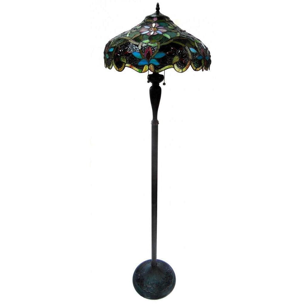 CHLOE Lighting LESLIE Tiffany-style Victorian 2 Light Floor Lamp 18" Shade
