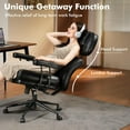 thumbnail image 5 of High Back Executive Office Chair with Comfortable Deep Seat,Black PU Leather Modern Office Chair,Ergonomic Big and Tall Computer Desk Chair with Lumbar Support(Black), 5 of 7