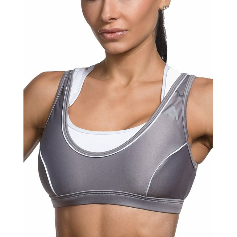 Adjustable Sports Bra -Max Support, Double Layer Wicking Microfiber  -Active1st 