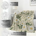 thumbnail image 2 of Daisy Bloom Flower Blanket White Floral Throw Blankets with Green Leaves,Birthday Gifts for Women Girls,Lightweight Soft Fleece,for Sofa Couch Bed Room Spring Artistic Decor 50x60in, 2 of 5