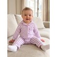 thumbnail image 5 of Cenuakty Baby Jumpsuit Long Sleeve Stripes Print Button Up Romper Footless Pajamas, 5 of 9