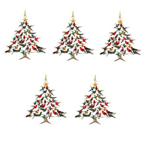 Hummingbird Christmas Ornament, Colorful Hummingbirds Tree Decor, Stacked Hummingbird Ornament for Christmas, Winter Hummingbirds Home Decoration, for Bird Lovers (5PCS) Christmas Gifts