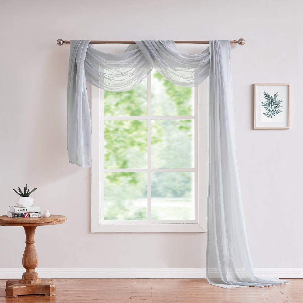 WARM HOME DESIGNS Set of 2 White & S Green Canopy Bed Curtains in 55 x 360 Inch Size. BE White & Silver 360