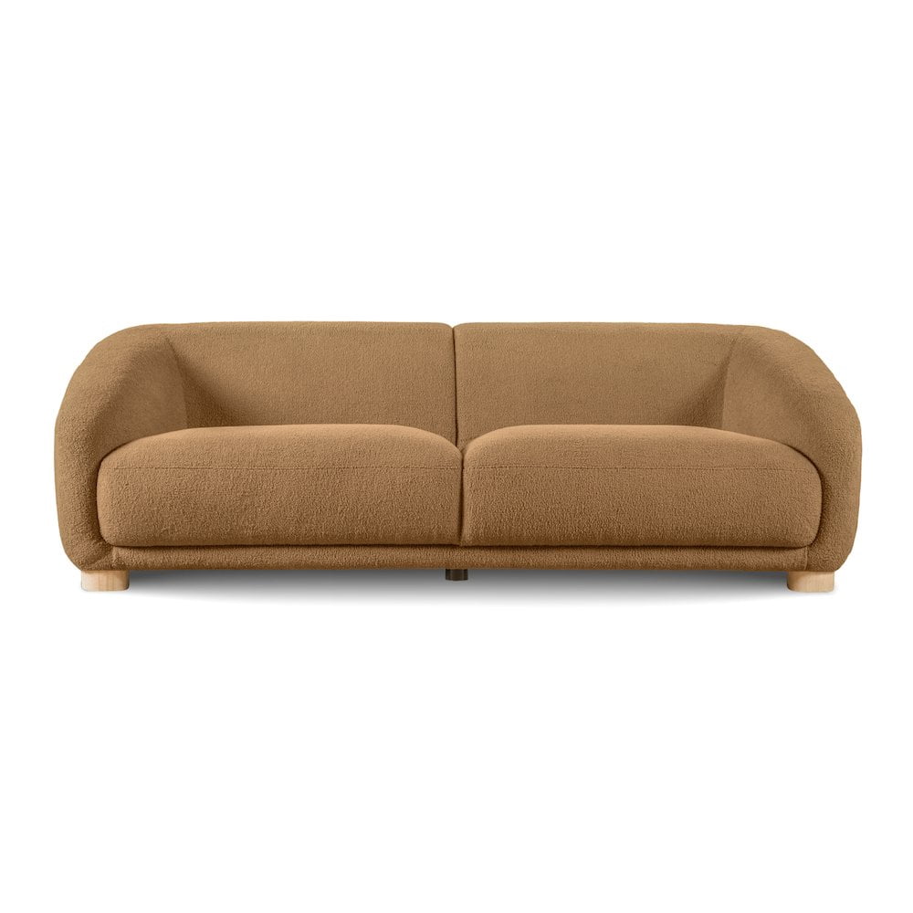 Furniture of America Amara Modern Boucle Sectional Sofa with Sloped Arms and High Density Foam
