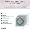 thumbnail image 4 of PowerSellerUSA Vinyl Self Adhesive Floor Tiles, 12x12 inches with 1.2 mm Thick 40-Pieces Contemporary Design Peel and Stick Floor Tile Stickers, Square Flooring Tiles for Kitchen, Gray Blue Square, 4 of 8