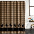 thumbnail image 3 of Brown Black Plaid Waterproof Fabric Shower Curtain,Vintage Rustic Star Buffalo Check Waterproof Fabric Shower Curtain for Bathroom Curtains Bathtubs Hotel Shower Curtains with 12 Hooks Stall 48x72in, 3 of 8