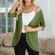thumbnail image 2 of Camisas de otoño,Cárdigan de manga 3/4 para mujer, suéter informal abierto, mezcla de poliéster suave, para usar en casa, sopatenor, 2 of 9