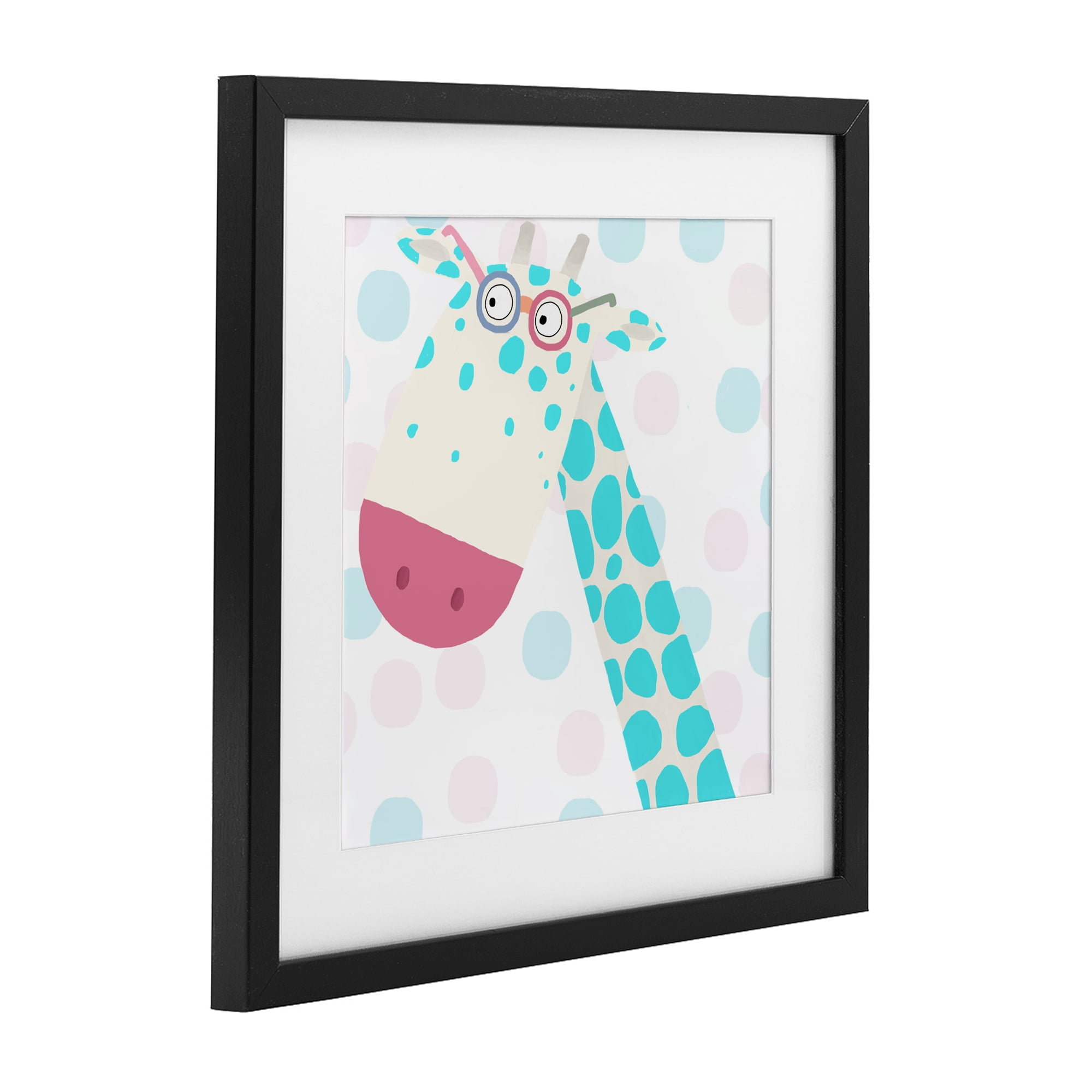 Stupell Industries Electric Blue Giraffe Black Framed Print Under Glass, design by Carla Daly