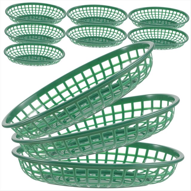 10 Cestas de Plástico para Almacenar Alimentos, Recipientes para Servir Refrigerios y Frutas.