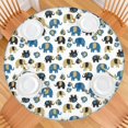 thumbnail image 2 of White Elephant Pattern Round Fitted Tablecloth with Elastic Edge,Dining Table Cover Waterproof,Outdoor Round Tablecloth for Camping,Dining,Indoor and Outdoor, 2 of 7