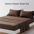 thumbnail image 3 of Sonive Bed Sheet Sets,Ultra Soft Breathable Luxury 4 Piece, (Brown, Queen), 3 of 8