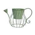 thumbnail image 3 of Maceta de hierro con forma de regadera, jarrón artístico de metal, bonita decoración decorativa Verde, 3 of 9