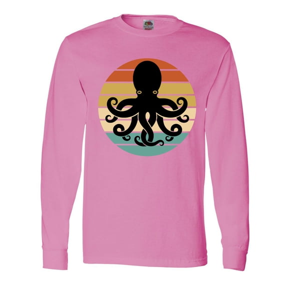 Inktastic Octopus Retro Vintage Sunset Long Sleeve T-Shirt