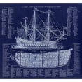 thumbnail image 3 of Lavoie, Tina 16x15 Black Modern Framed Museum Art Print Titled - British War Ship Blueprint, 3 of 5