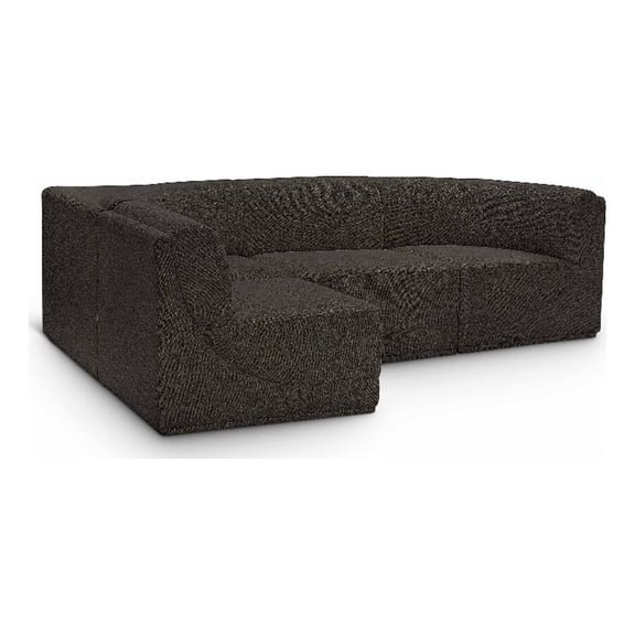 Meridian Furniture Ollie Brown Boucle Fabric Modular Sectional