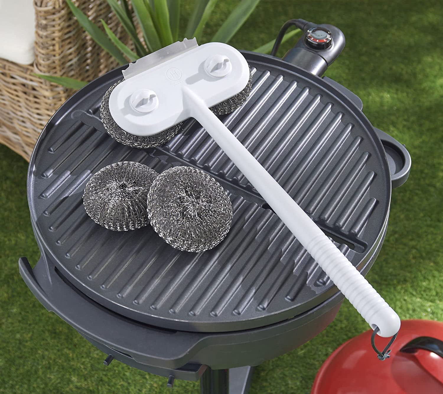 Grill Cleaning Brush - Stainless Steel - Polyester - ApolloBox