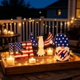 thumbnail image 6 of Miwamany 3 Pcs Patriotic Wooden Tabletop Decor Set, Red White and Blue 4th of July Centerpiece with American Flag Finish, Independence Day Standing Ornament for Mantel and Shelf, 6 of 7