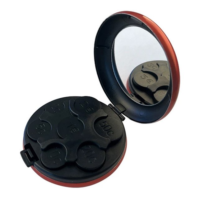 Coin Organizer with 7 Slots Large Capacity Built-in Mirror Compact Design Portable Travel Yen Coin Organizer Dispenser
