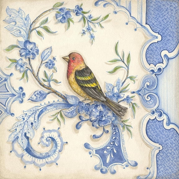 Art.com Chinoiserie Aviary I Art Print by Kate McRostie, 16" x 16"