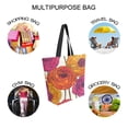 thumbnail image 7 of FORMRS Womens Canvas Tote Bag with Zipper Inner Pocket Shoulder Handbag, Purple Hand Drawn Floral, 7 of 7