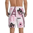 thumbnail image 3 of Kdxio Eiffel Tower and Butterflies Print Mens Sleep Shorts Bottoms Soft Comfy Pajama Wear Pants with Drawstring Pockets, 3 of 7