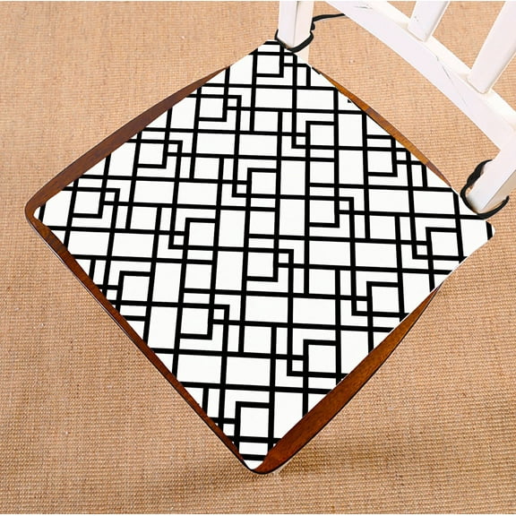 ABPHQTO Trellis Line Pattern Design Chair Pad Seat Cushion Chair Cushion Floor Cushion Two Sides Printing 16x16 Inch