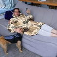thumbnail image 3 of Wearable Oversized Blanket,Pug and Footprint Wearable Blanket Hoodie for Adults,Cozy Hooded Blankets with Super Pockets,Super Warm Fuzzy Pullover for Women & Men, 3 of 6