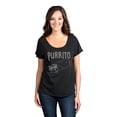 thumbnail image 2 of Purrito Women's Fashion Slouchy Dolman T-Shirt Tee Heather Black 3X-Large, 2 of 3
