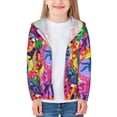 thumbnail image 2 of Circle Painting Kids Zip-Up Hoodie Girls Boys Sun Protection Jacket Hooded Cooling Shirt, 2 of 7