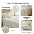 thumbnail image 5 of Flymme White Comforter Set Queen Size Boho Bedding Shabby Chic 7-Piece Bed in a Bag Pom Pom Textured Comforter Set with Sheets for All Season, 5 of 8