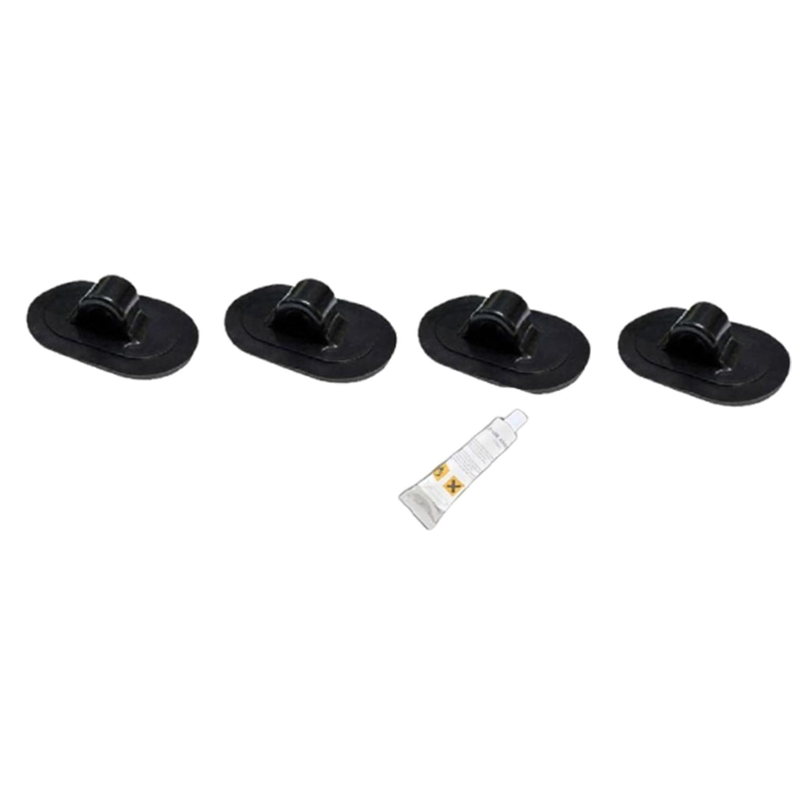 harayaa 4 Pieces Kayak Canopy Mount Bases Black Awning Accessories with Glue Sun Shelter
