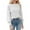 White, variant on UJNDER Crewneck Long Sleeve Puff Sleeve Sweater for Women Casual Loose Knitted Pullover Black L